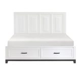 Hela White King Storage Platform Bed full front view