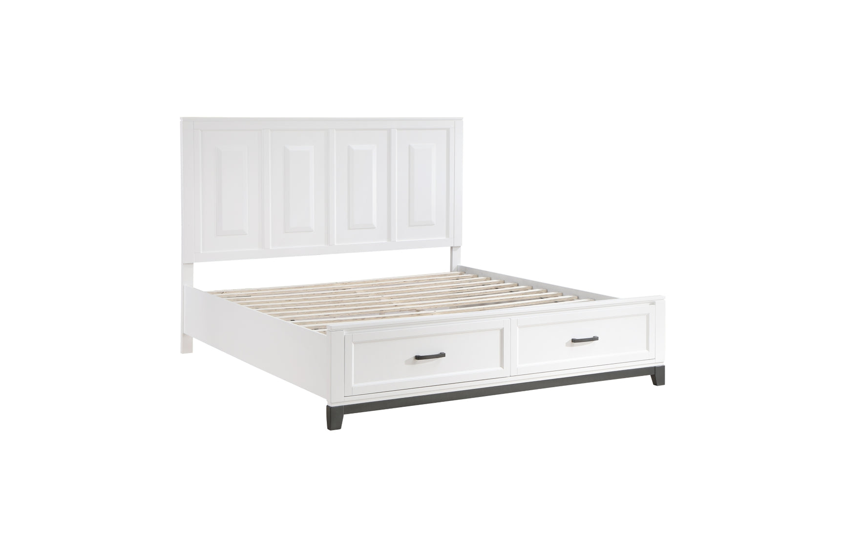 Bedroom view of Garretson White Storage Platform Bedroom Set bed