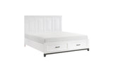Side view of Garretson White Storage Platform Bedroom Set bed