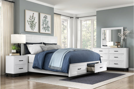 Main view of Garretson White Storage Platform Bedroom Set bed