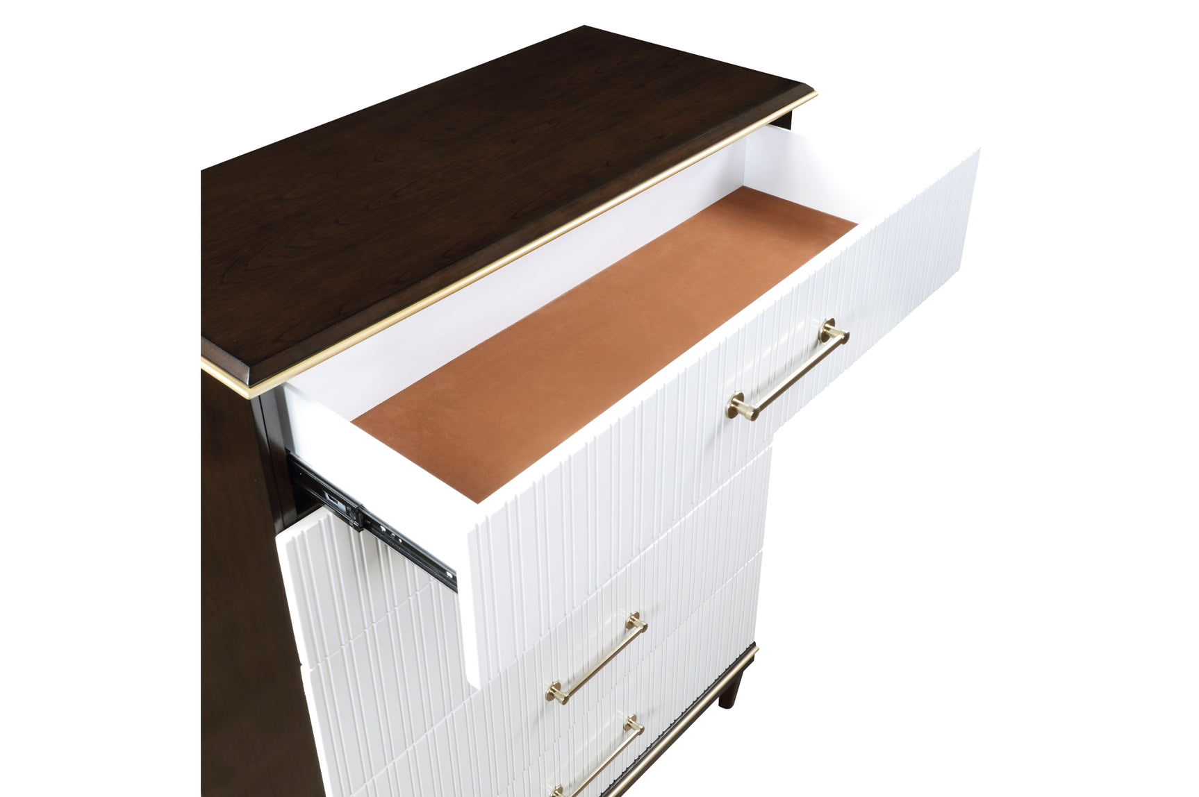 main view of Niles White Brown Panel Bedroom Set bed