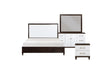 side view of Niles White Brown Panel Bedroom Set bed