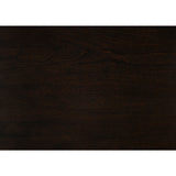 Close-up of gold trim accents on headboard