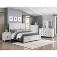 Mackinac White Solid Wood King Bed assembled in room