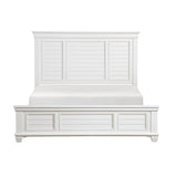 Mackinac White Solid Wood Queen Bed front view