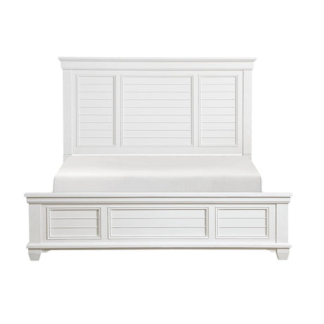 Mackinac White Solid Wood Queen Bed front view