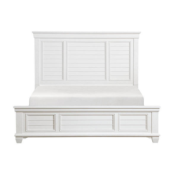 Mackinac White Solid Wood Queen Bed front view