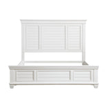 Mackinac White Solid Wood King Bed detailed headboard