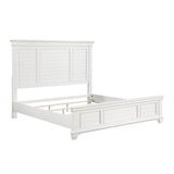 Mackinac White Solid Wood Queen Bed side angle