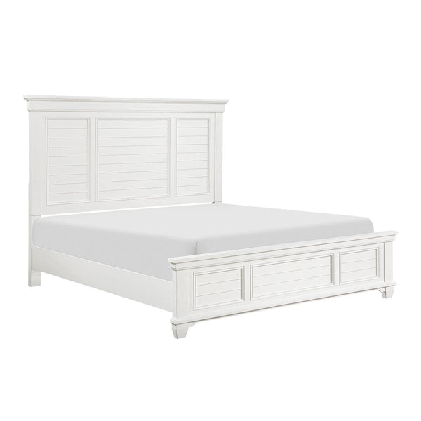 Mackinac White Solid Wood Queen Bed side view