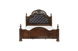 Side view of Rico Upholstered Tufted Panel Bedroom Set bed