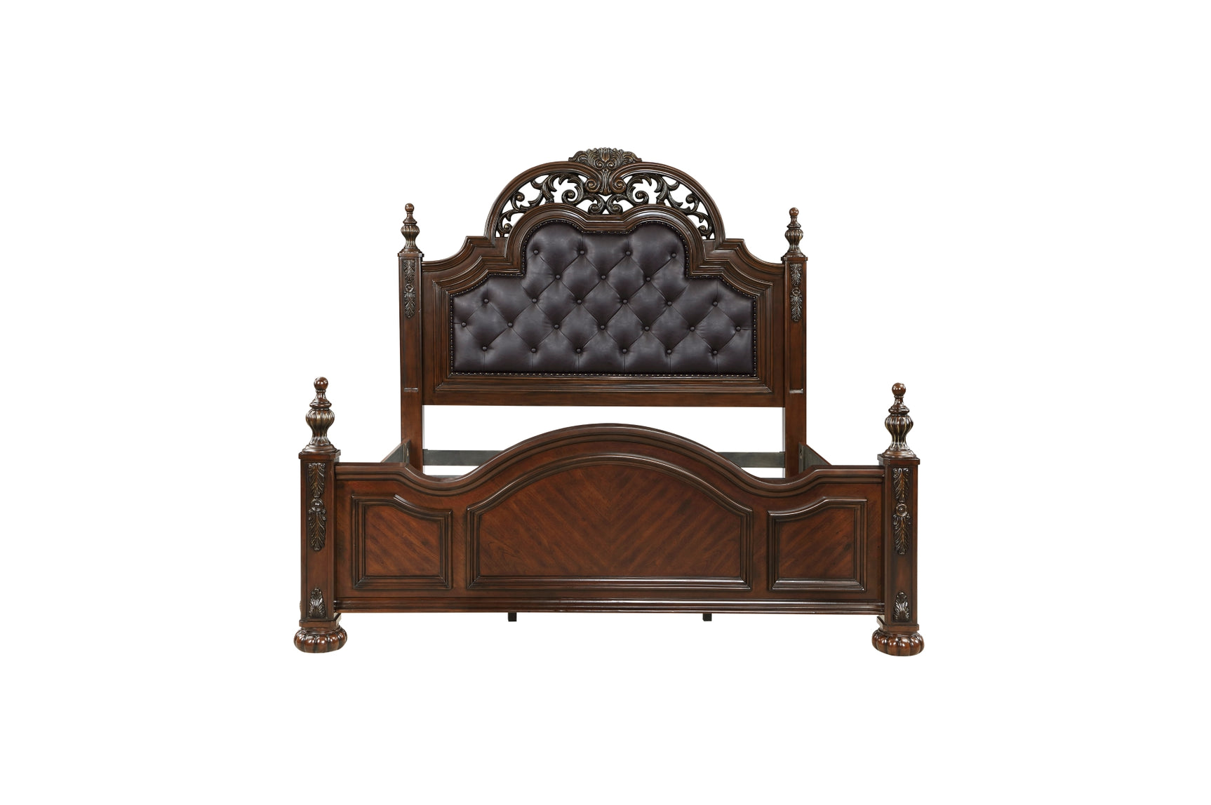 Front view of Rico Upholstered Tufted Panel Bedroom Set bed