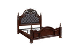 Side angle of Rico Upholstered Tufted Panel Bedroom Set bed