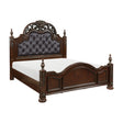 Owen Cherry Upholstered Panel King Bed side view