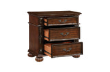 Side view of bed in Rico Upholstered Tufted Panel Bedroom Set