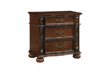 Front view of bed in Rico Upholstered Tufted Panel Bedroom Set
