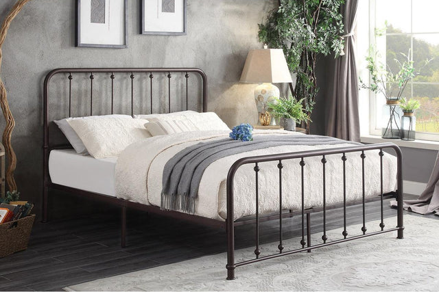 Larkspur Dark Bronze Metal King Platform Bed full product view