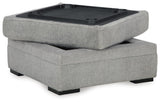 Casselbury Cement 2-Piece Sectional with Ottoman — angled view