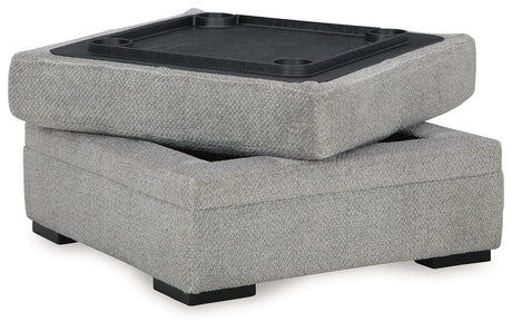 Casselbury Cement 2-Piece Sectional with Ottoman — angled view