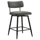 Levine Grey Fabric Upholstered Swivel Counter Chair Set of 2 — product image 2