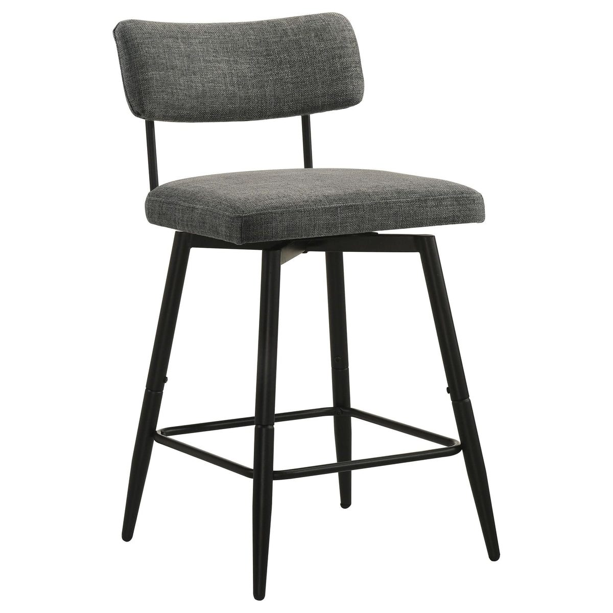 Levine Grey Fabric Upholstered Swivel Counter Chair Set of 2 — product image 2