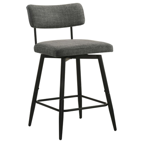 Levine Grey Fabric Upholstered Swivel Counter Chair Set of 2 — product image 2