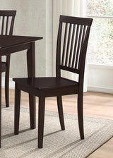 Room view of G150152 Cappuccino and Dark Brown Rectangular Dining Set in dining room