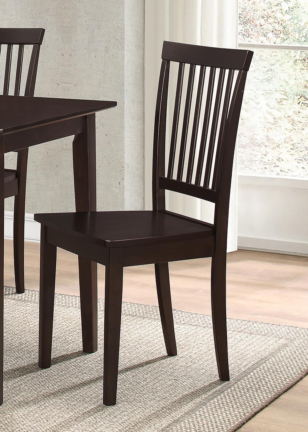 Room view of G150152 Cappuccino and Dark Brown Rectangular Dining Set in dining room
