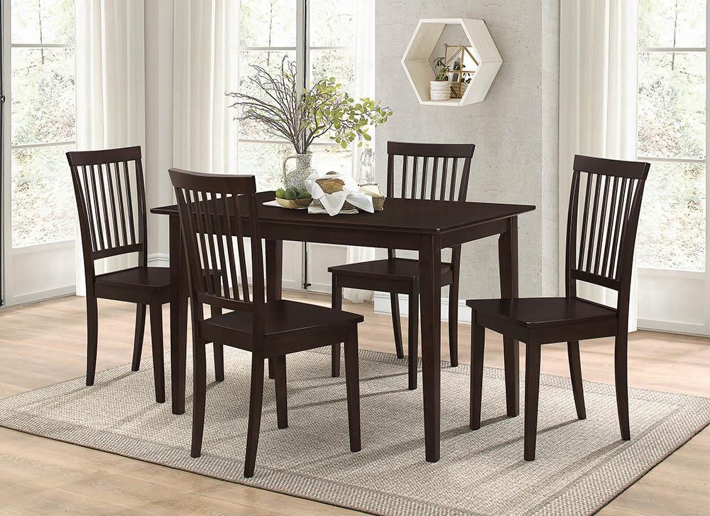 G150152 Cappuccino and Dark Brown Rectangular Dining Set main view detail