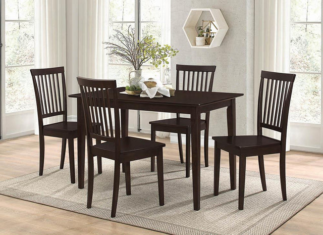 G150152 Cappuccino and Dark Brown Rectangular Dining Set main view detail