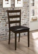 Angled view of dining set highlighting table and seating