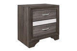 bedroom view of Luster Gray Faux Leather Storage Platform Bed