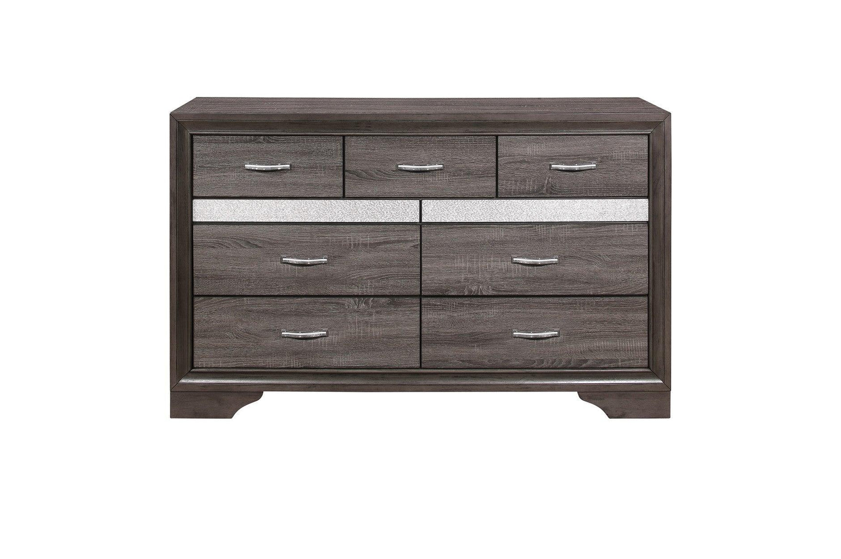 side view of Luster Gray Faux Leather Storage Platform Bed