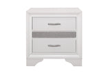 Front view of Luster White Faux Leather Storage Platform Bed