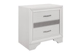 Side angle of Luster White Faux Leather Storage Platform Bed