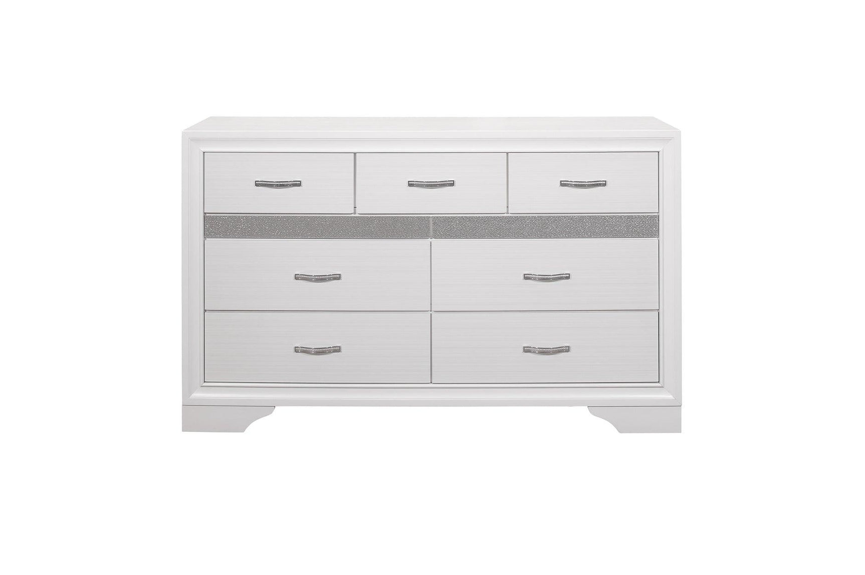 Front angle showing upholstery of Luster White Faux Leather Storage Platform Bed