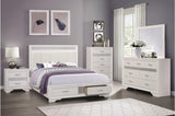 Main view of Luster White Faux Leather Storage Platform Bed