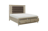 main view of Loudon Champagne Upholstered Bedroom Set bed