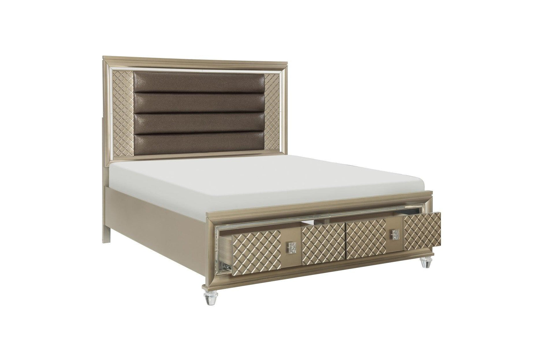 main view of Loudon Champagne Upholstered Bedroom Set bed