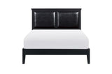Seabright Black Faux Leather Upholstered King Bed frontal view