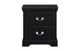 Front view of Seabright Black Faux Leather Upholstered NightStand