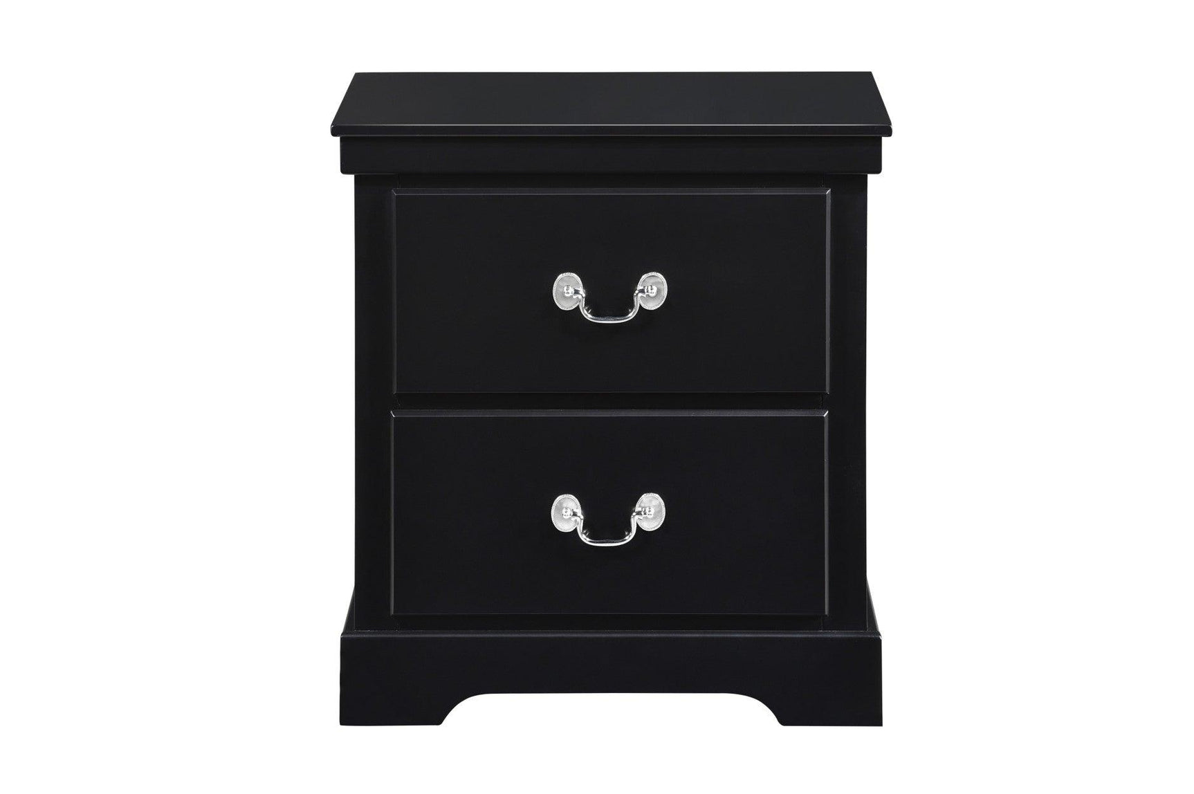 Front view of Seabright Black Faux Leather Upholstered NightStand