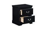 Open drawer view of Seabright Black Faux Leather Upholstered Chest