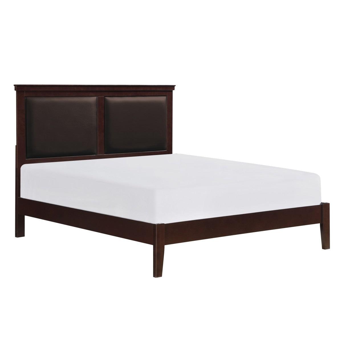 Seabright Full Platform Bed side angle showing footboard and rails