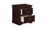 Seabright Cherry Faux Leather Bedroom Set main bed view