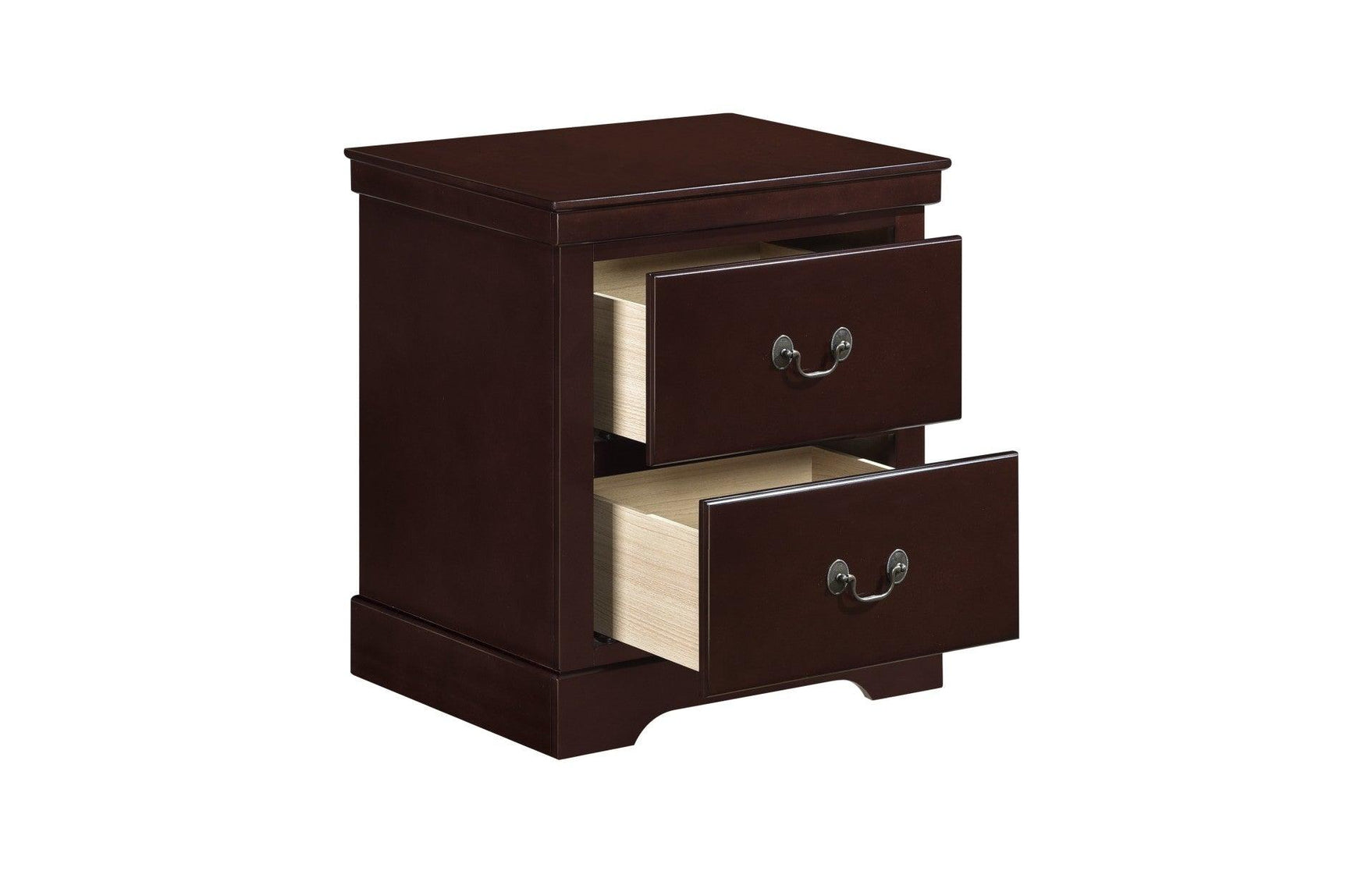 Seabright Cherry Faux Leather Bedroom Set main bed view