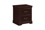 Bedroom view of Seabright Cherry Faux Leather Bedroom Set bed