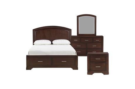 Hudson Cherry Storage Platform Bedroom Set main bed view