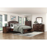 Bella Cherry Full Storage Platform Bed with boxed packaging