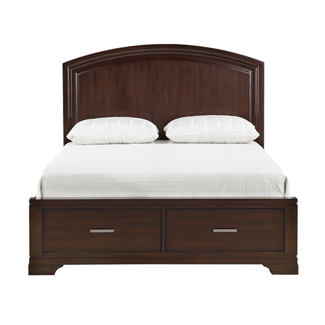 Bella Cherry Full Storage Platform Bed front view